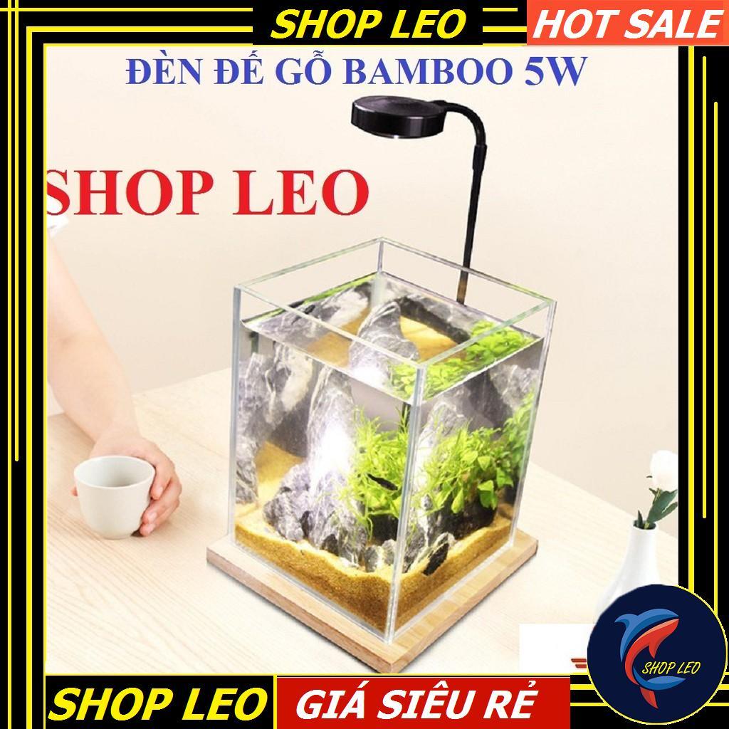 Đèn Led Kệ gỗ BamBoo 5W - Đèn đế gỗ
