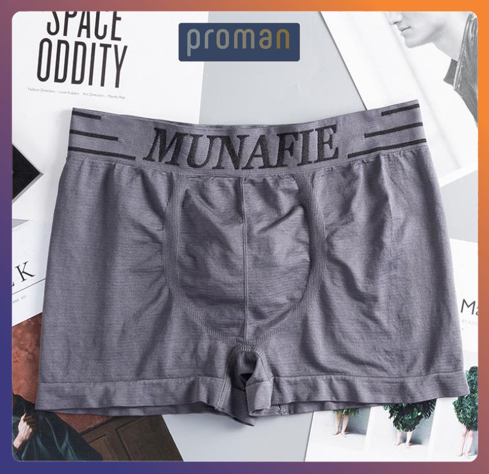 Quần Sịp Nam Đùi Cotton, Quần Lót Nam Boxer Munafie Dệt Kim Co Giãn 4 Chiều freesize SD03 - PROMAN