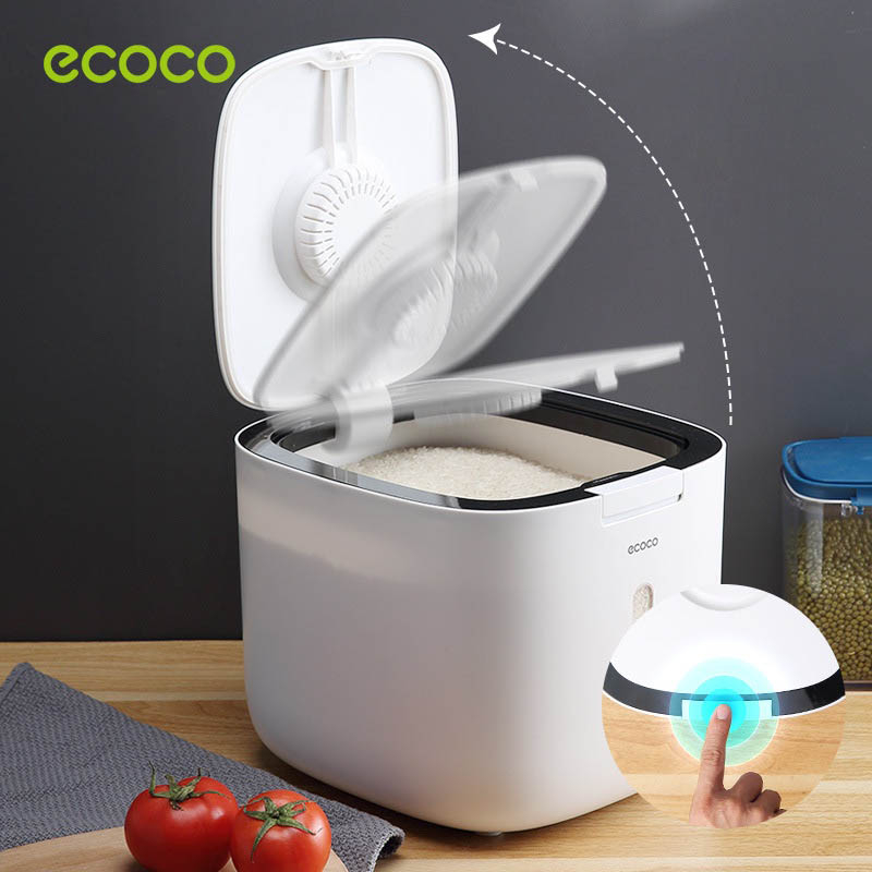 Thùng Đựng Gạo Cao Cấp 5kg &amp; 10kg - Thùng Đựng Gạo Nắp Đậy Thông Minh, Thiết Kế Hiện Đại &amp; Đẹp Mắt, Chất Liệu ABS &amp;PP An Toàn Chống Nước, Chống Ẩm Mốc, Mối Mọt - Hàng Nhập Khẩu
