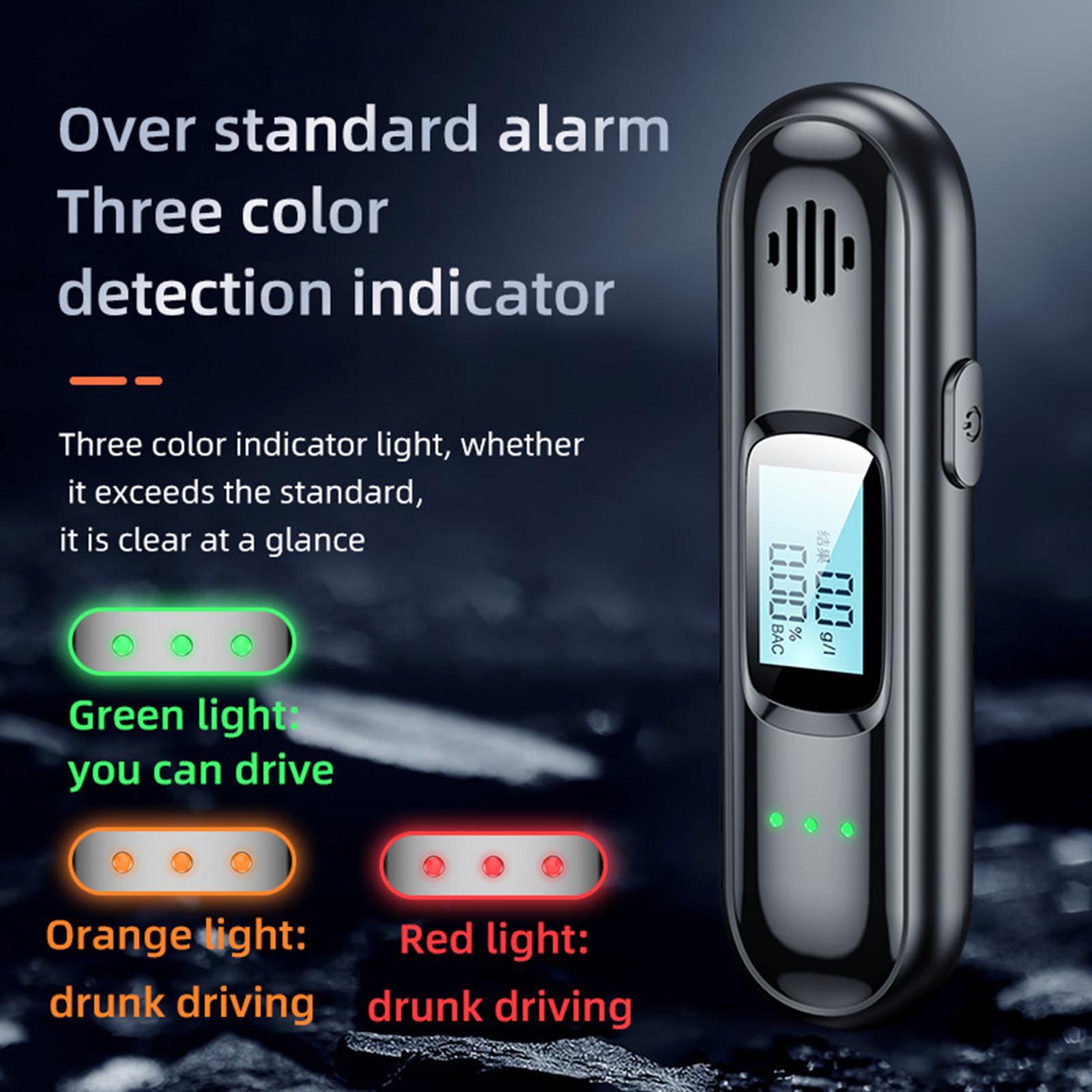 Digital Alcohol Breathalyser USB Charging Breath Alcohol Tester LCD Screen