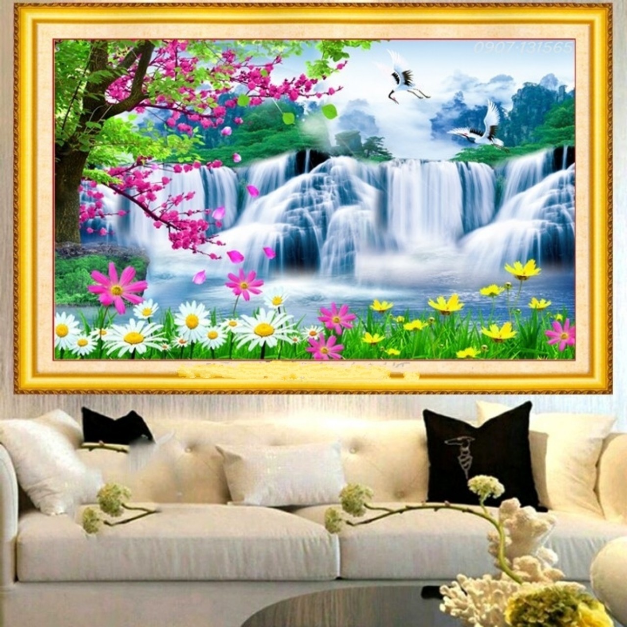 Tranh đính đá Thiên nhiên kỳ diệu 100x65cm - chưa đính