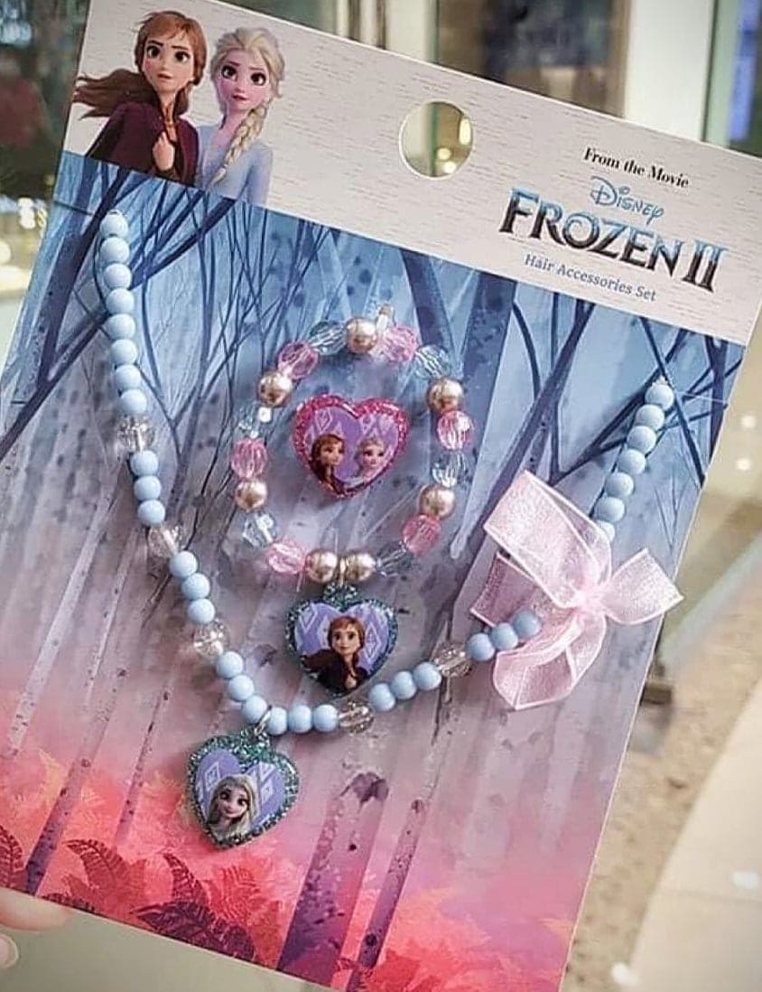 Set bộ trang sức cao cấp dây chuyền vòng cổ, vòng tay, nhẫn đeo tay hóa trang công chúa Frozen Nữ hoàng băng giá Elsa cho bé gái