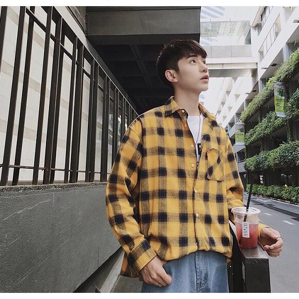 Áo sơmi Caro Unisex form rộng nam nữ phong cách ulzzang wind