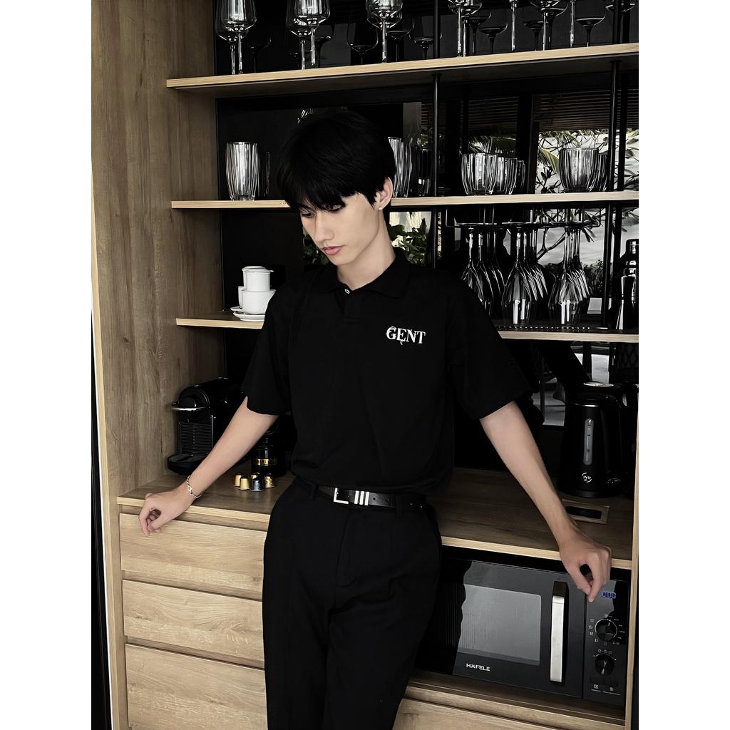 Áo thun Polo Signature Basic unisex nam nữ from rộng, tay lỡ, cổ tròn màu đen, trắng.