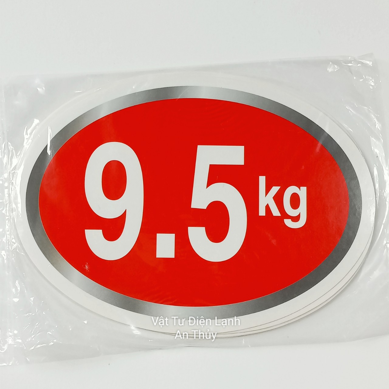 Combo 10 tem 9.5kg dán máy giặt - Tem KG máy giặt - Tem số máy giặt - Tem trang trí máy giặt - Tem trọng lượng máy giặt