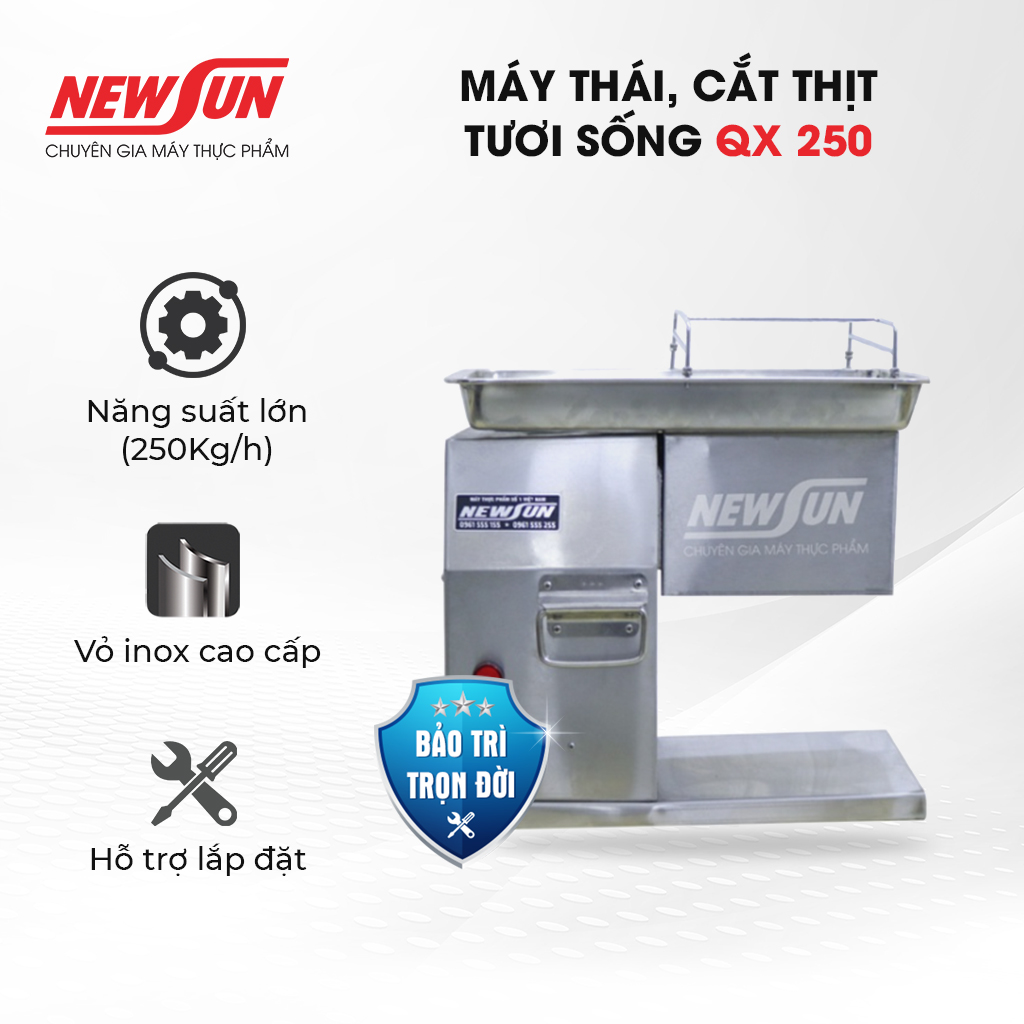 Máy Cắt, Thái Thịt QX 250 NEWSUN, Công Suất 750W, Thái Thịt Nhanh, Đa Năng - Hàng Chính Hãng