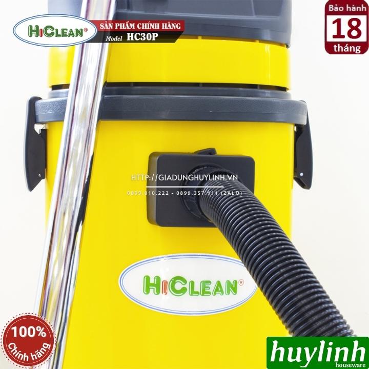 Máy hút bụi khô và ướt HiClean HC30P (thùng nhựa ABS cao cấp, dung tích 30L) - Hàng chính hãng