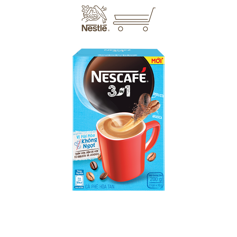 Combo 4 hộp cà phê hòa tan Nescafé 3in1 vị hài hòa không ngọt - công thức cải tiến