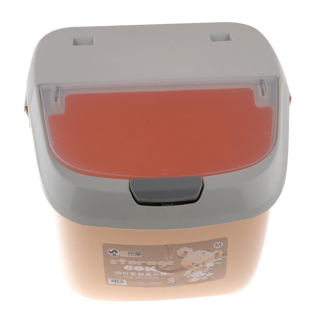 3X Plastic Pet Food Container Jar Measuring Cup Cereal Grain Storage Box Orange