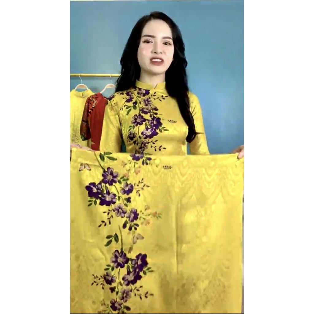 ÁO DÀI MAY SẴN HOA (CỔ TRÒN TAY LỞ VÀ CỔ 2P TAY LỞ KHÁCH INBOX