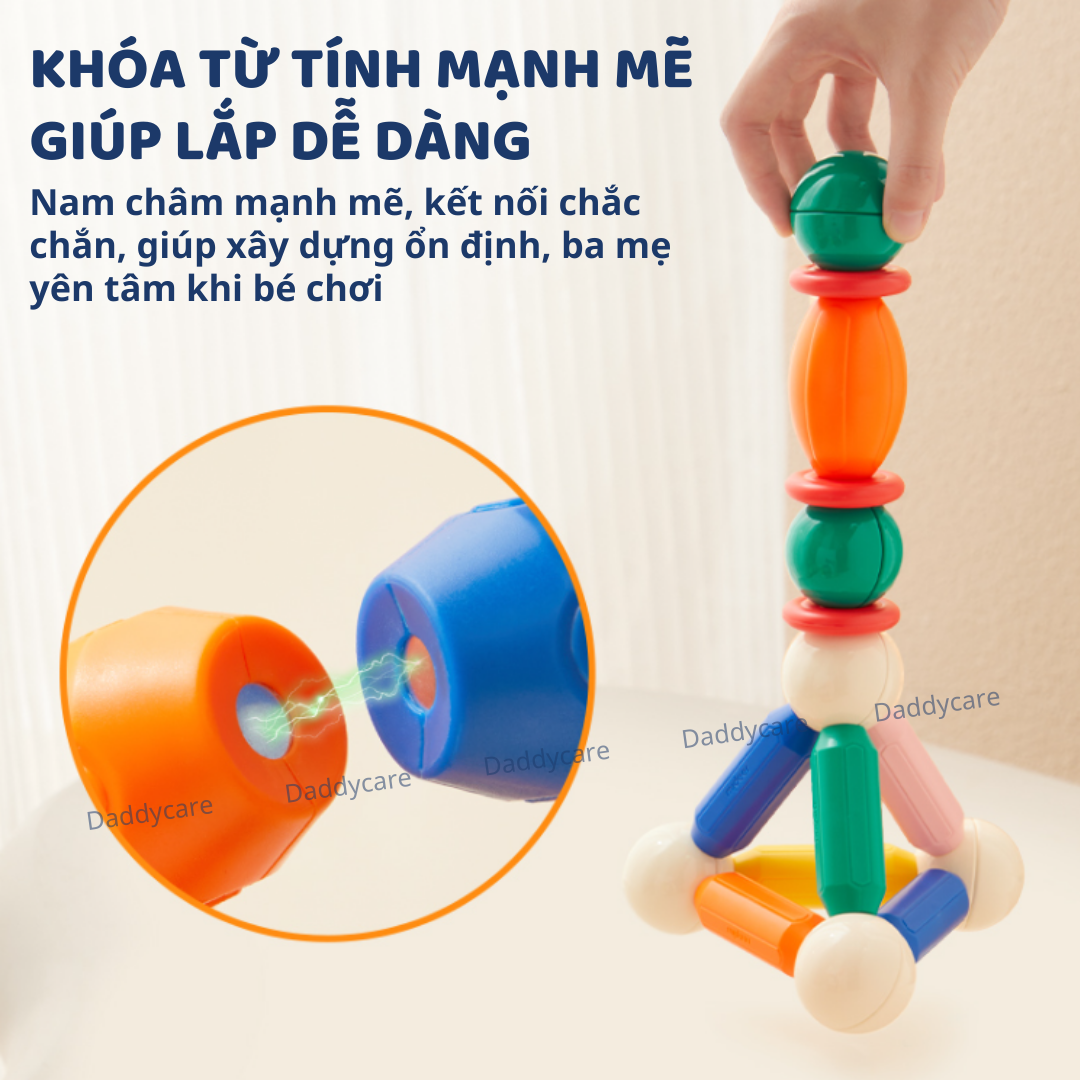 Đồ chơi lắp ráp nam châm Mideer Mideer Growth PLUS Magnetic Building Sticks