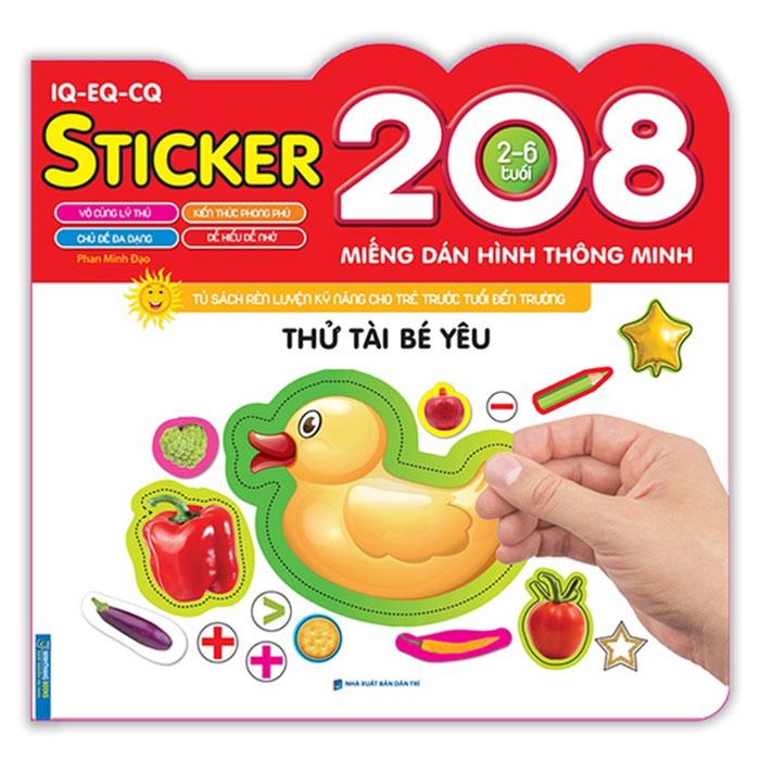 Sticker IQ-EQ-CQ – 208 Miếng Dán Hình Thông Minh - Thử Tài Bé Yêu (Tái bản năm 2022)