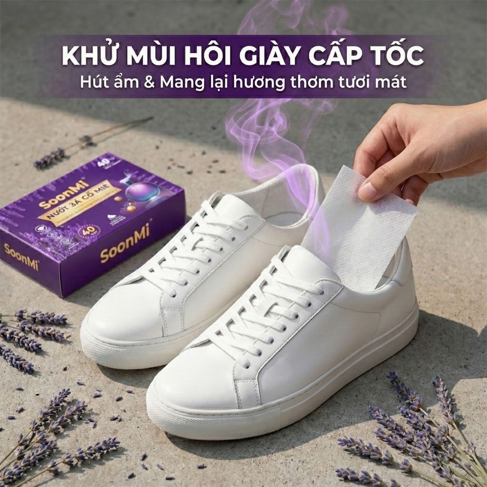 Nước xả cô đặc - Giấy Thơm Quần Áo SoonMi Hương Lavender - Nước Xả Cô Đặc Cho Máy Sấy (Hộp 40 Tờ) - hàng chính hãng
