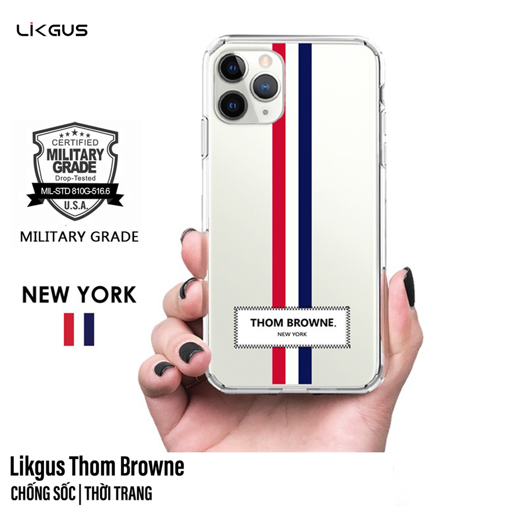 Ốp lưng trong suốt chống sốc cho iPhone 12 / iPhone 12 Pro hiệu Likgus Thom Browne (bảo vệ toàn diện, chất liệu cao cấp, thiết kế thời trang) - hàng nhập khẩu (Likgus là thương hiệu, thom browne là tên mã)