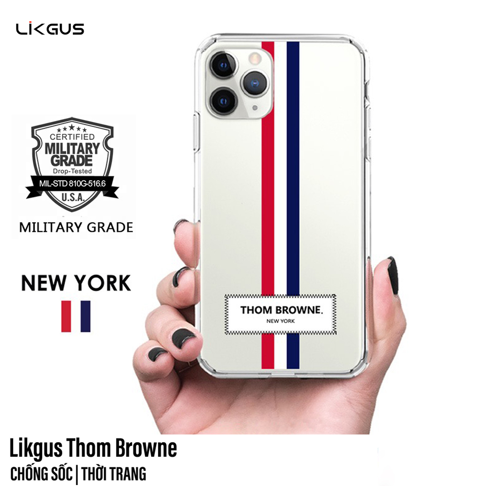 Ốp lưng trong suốt chống sốc cho iPhone 13 6.1 inch hiệu Likgus Thom Browne (bảo vệ toàn diện, chất liệu cao cấp, thiết kế thời trang) - hàng nhập khẩu