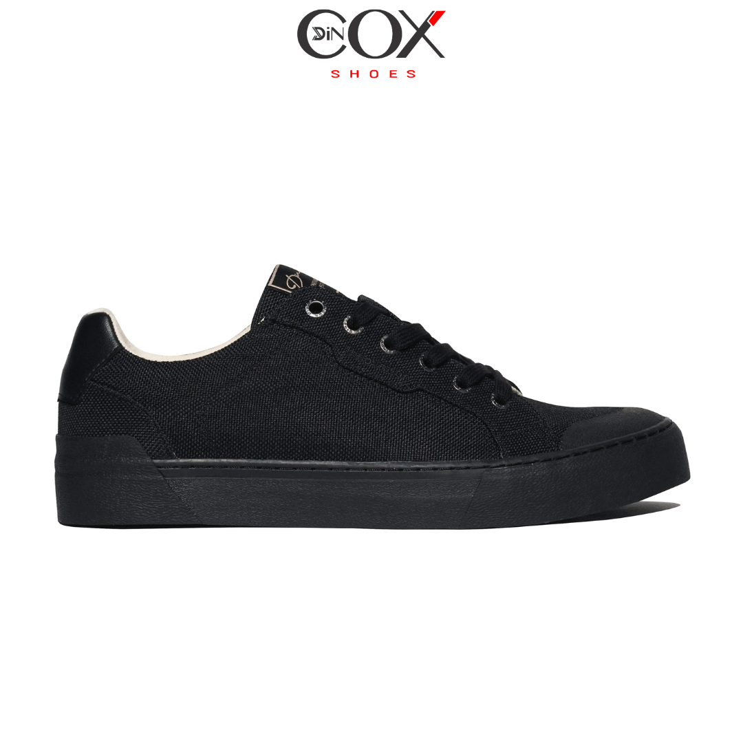 Giày Vải Sneaker Canvas Đế Bằng Nam DC30 Black Dincox Shoes