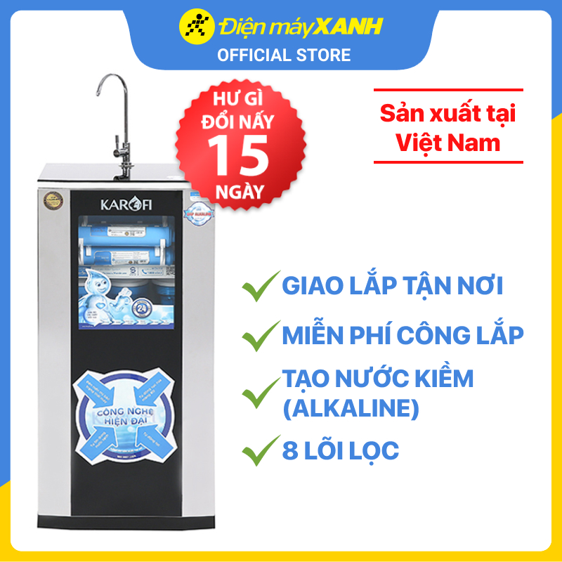 Máy lọc nước RO Karofi KSI80-A 8 lõi - Hàng chính hãng - Giao hàng toàn quốc