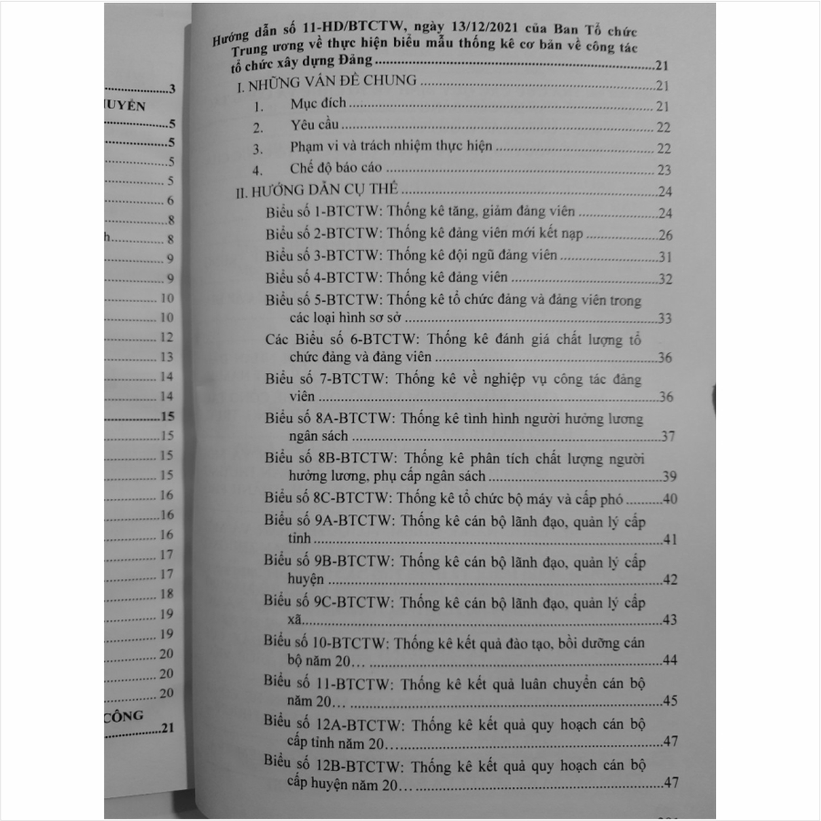 Sổ Tay Công Tác Đảng - Hướng Dẫn Thực Hiện Biểu Mẫu Thống Kê Cơ Bản Về Công Tác Tổ Chức Xây Dựng Đảng