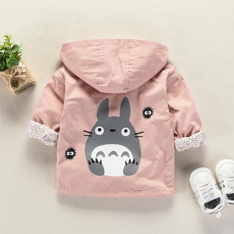 Sơ Sinh Bé Trai Quần Áo Bé Gái Mùa Xuân, Mùa Thu Áo Khoác Trẻ Em Áo Gió Hoạt Hình Dễ Thương Totoro Hoodie Bé Áo Khoác Trẻ Em Áo Khoác Ngoài 1-4Y