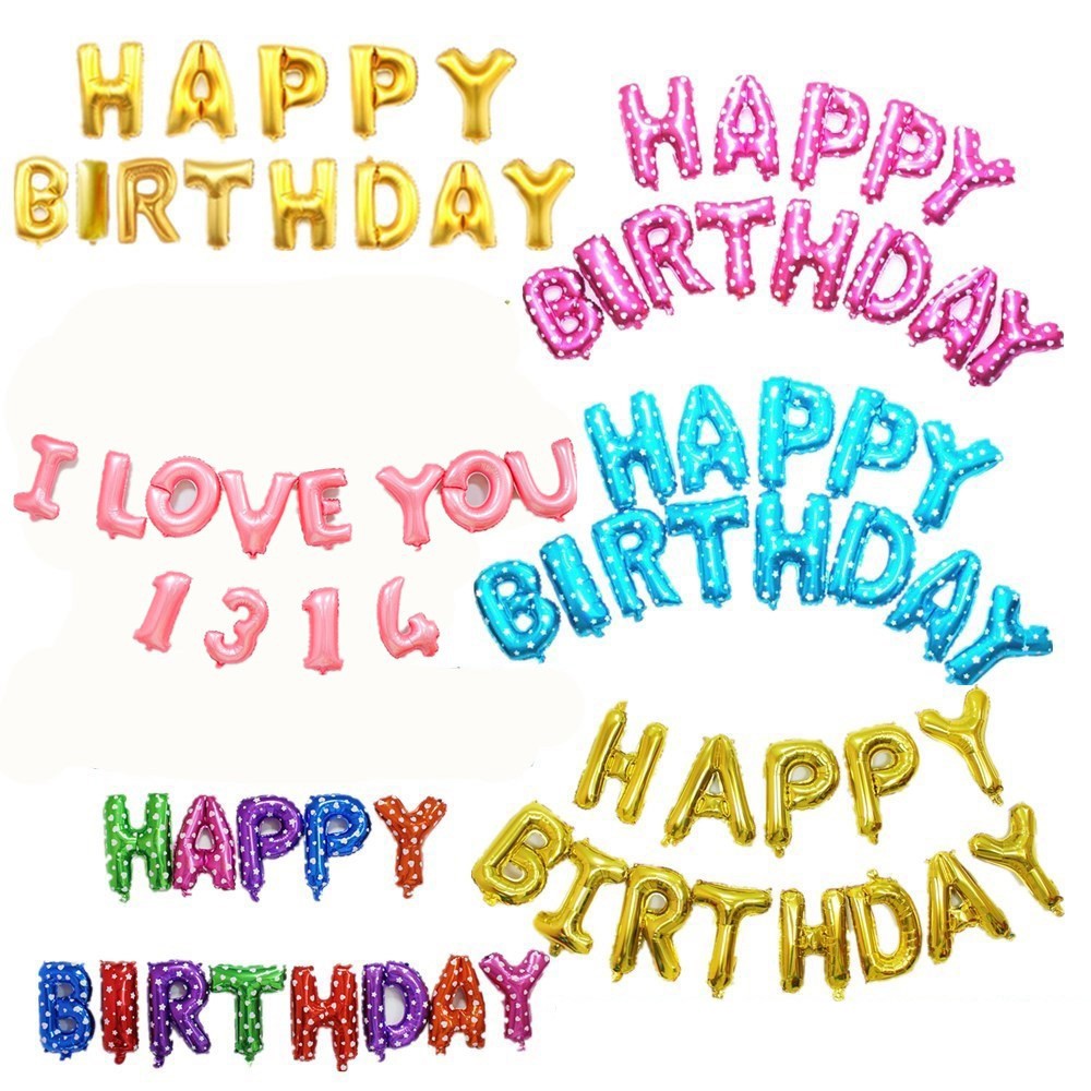 Set Bóng Chữ HAPPY BIRTHDAY- Nhiều Màu Sắc - Giao Màu Ngẫu Nhiên