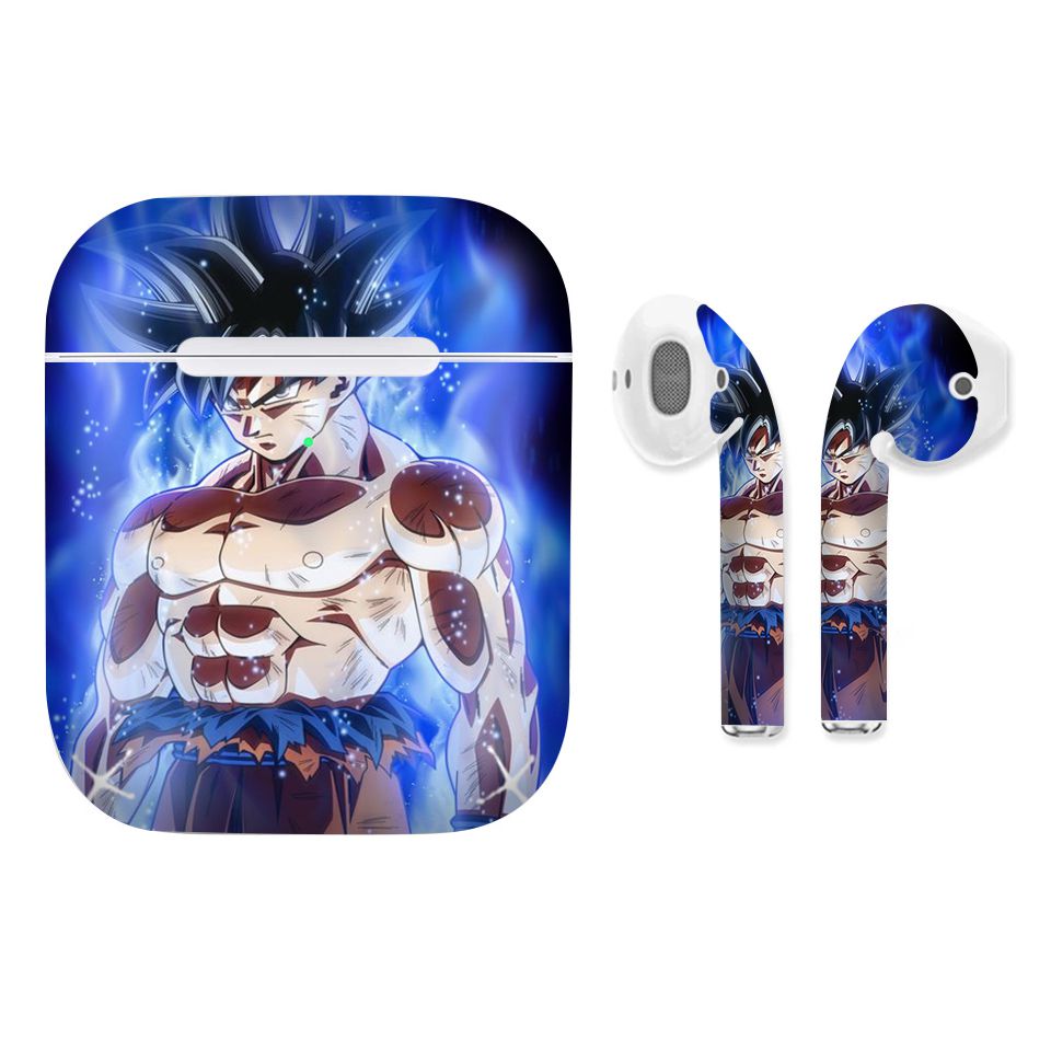 Miếng dán skin chống bẩn cho tai nghe AirPods in hình Songoku Dragon Ball - 7vnr008 (bản không dây 1 và 2)