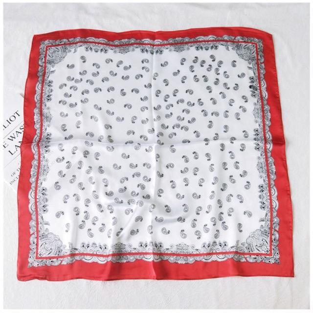 Khăn bandana lụa Khăn lụa vuông size 70x70cm Khăn choàng cổ thanh lịch