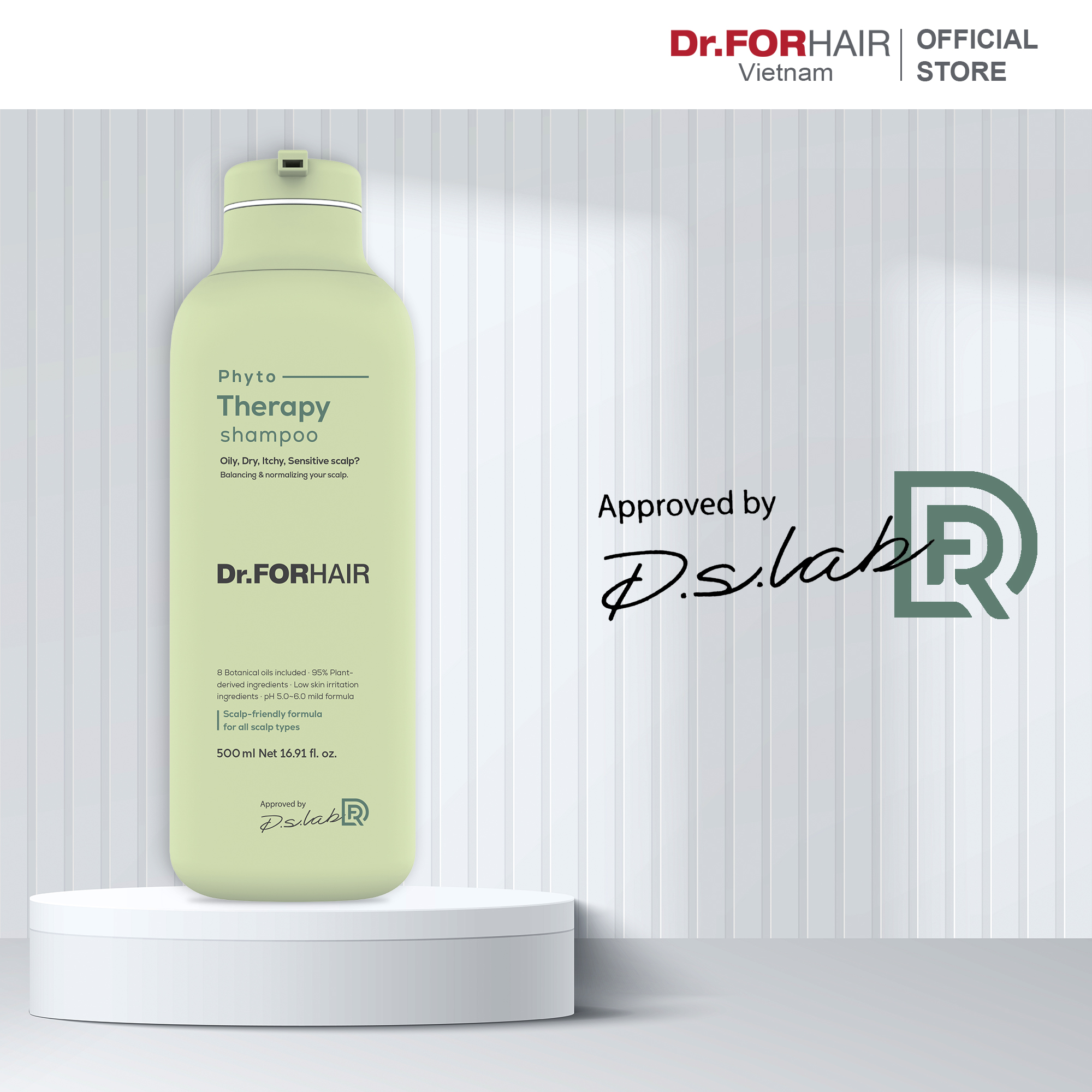 Dầu gội CHO DA NHẠY CẢM, chiết xuất thực vật an toàn và dịu nhẹ Dr.FORHAIR Hàn Quốc Phyto Therapy Shampoo 500ml