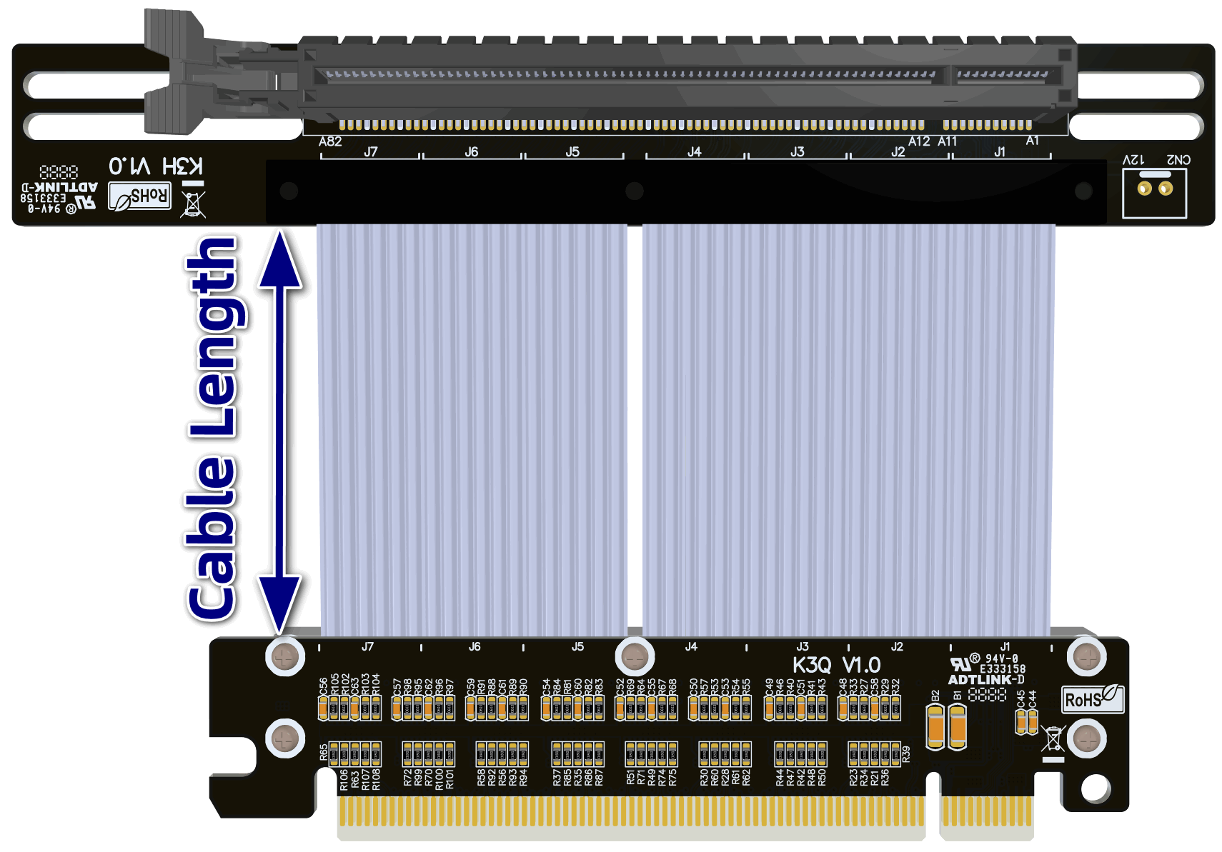 2023 PCIE mới 4.0 x16 Cáp Riser RTX 4090 Đồ họa card video Gen5/4 Cáp mở rộng linh hoạt tốc độ cao PCI-E Riser GPU ITX A4