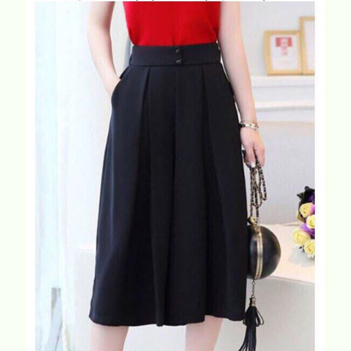 Quần ống rộng Cullotes thời trang giả váy Chất Liệu Vải Cao Cấp - Quần công sở thời trang hàn quốc Cullotes cao cấp 3
