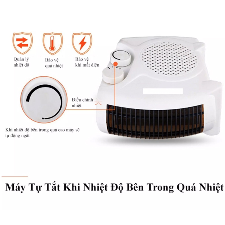 Quạt Sưởi Đa Năng Cao Cấp 2IN1 Nóng Mát 2 Chiều 2000W- Hàng Chính Hãng