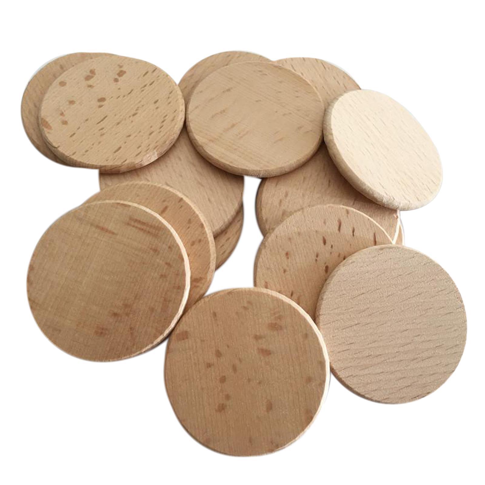 20Pieces Unfinished Wood Slices Round Disc Circle Pieces Cutouts Chips 5cm