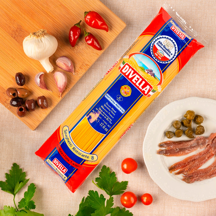 Combo 2 Mì Ý Sợi Tròn Spaghetti Divella Số 8 500gr