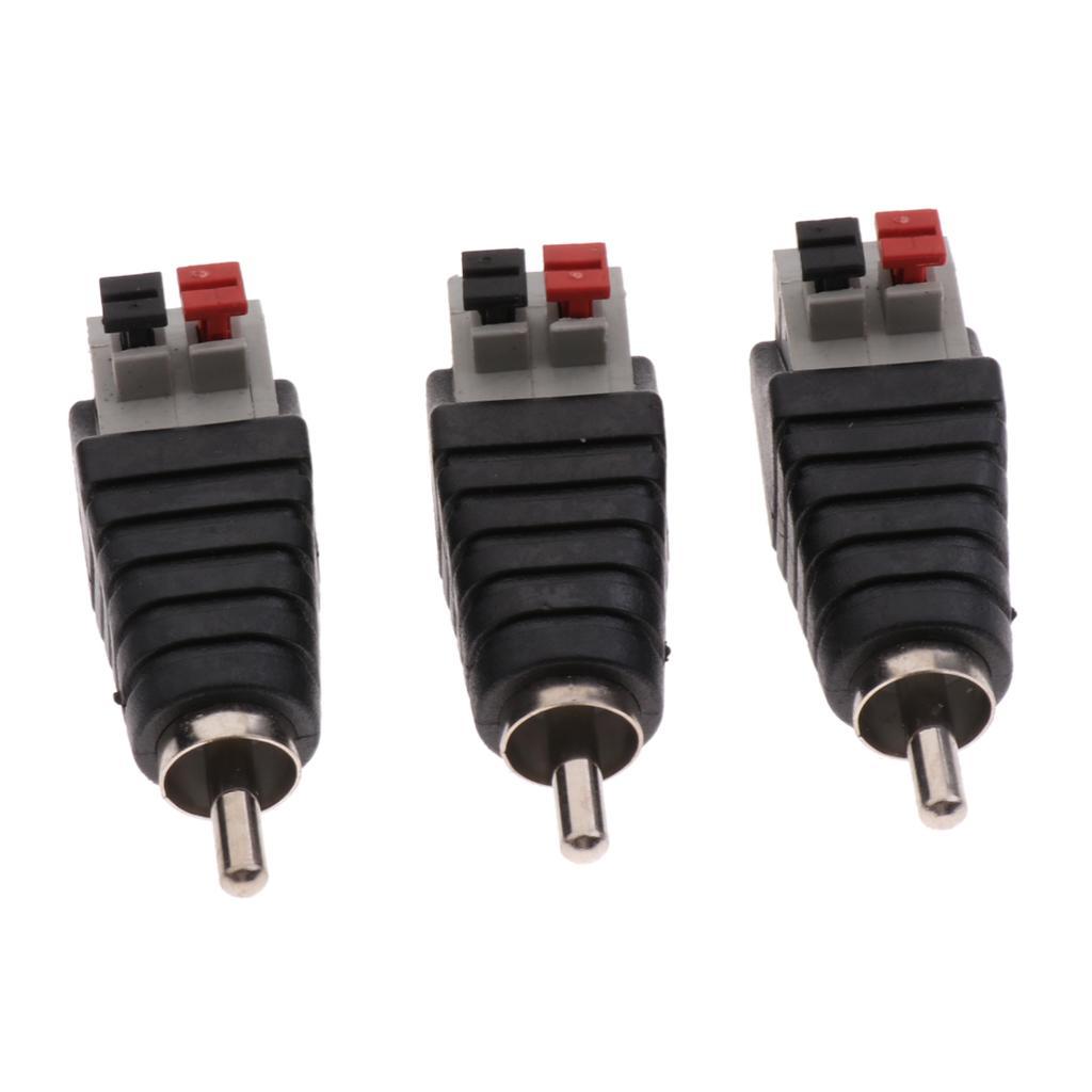 3pcs Phono RCA Male To Female Plug TO AV Screw Terminal Video AV Aapter