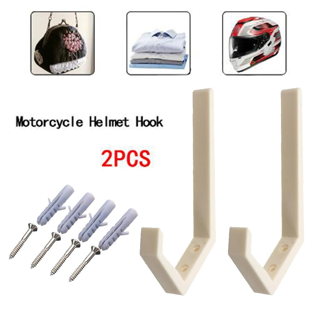 1Pairs Helmet Holder Hook Wall Mount Coat Hook Jacket Storage Rack Black