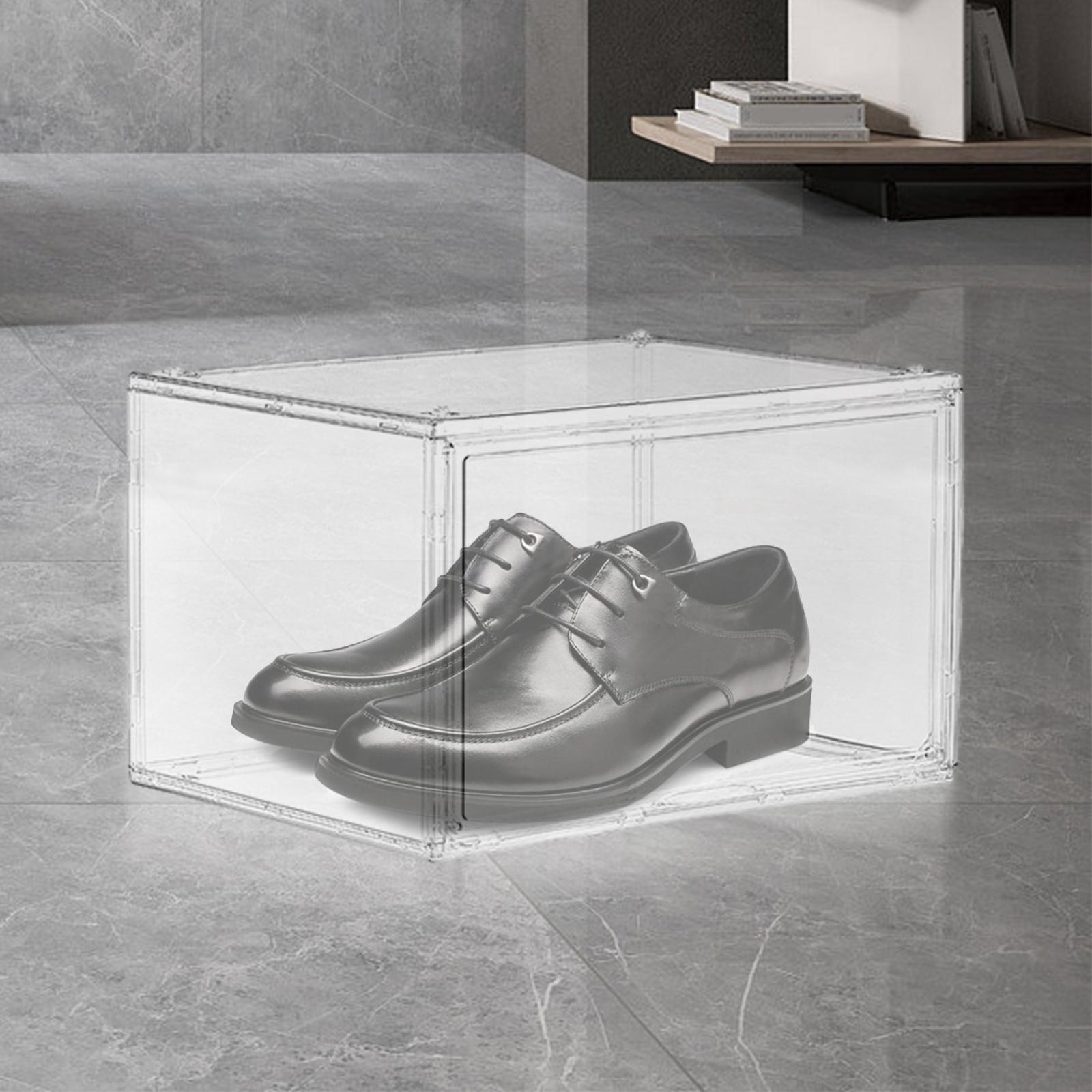 Shoes Display Case with  Door Shoe Box for Sneakers Closet Women Men