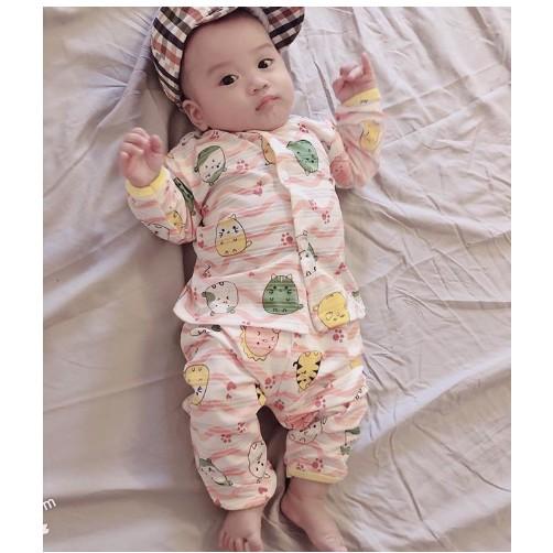 Bộ quần áo dài tay  cotton giấy Thái Minky Mom cho bé từ 0-15 tháng tuổi ( giao mẫu ngẫu nhiên