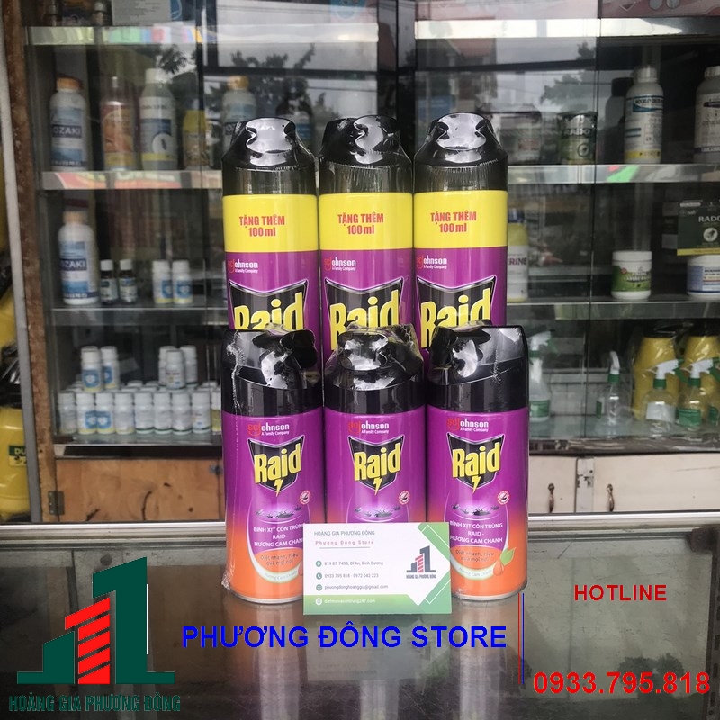 Bình xịt đuổi muỗi, côn trùng RAID _ Chai 300ml