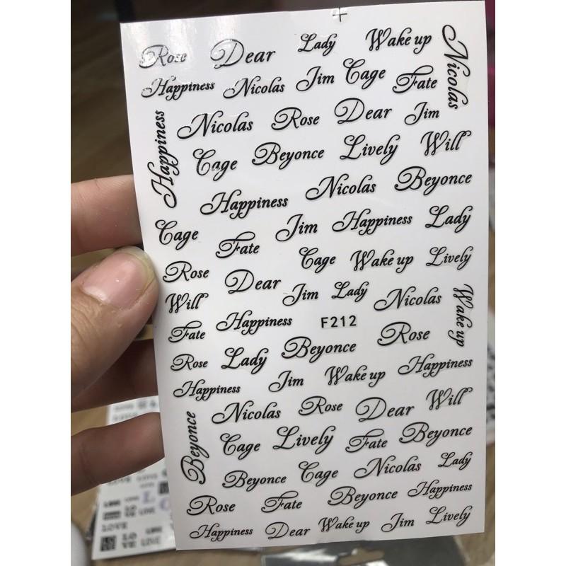 Mẫu dán chữ kí , stick dán móng tay