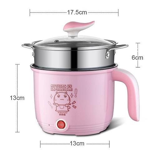 Nồi Lẩu Hấp, Lẩu Điện Mini 2 Trong1 Tiện Dụng Ca Điện Nấu Mì Đa Năng,Lõi Chống Dính Inox Chất Liệu Tốt Nắp Vung Thủy Tinh Chịu Nhiệt Thiết Kế Nhỏ Gọn - Giao Hàng Toàn Quốc