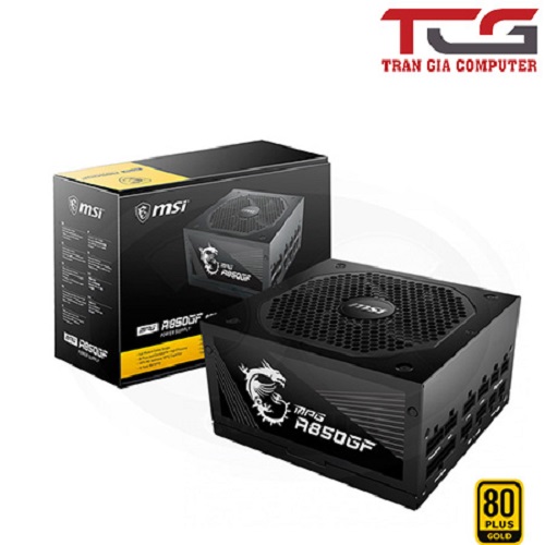 Nguồn máy tính MSI MPG A850GF 850W – 80 Plus Gold/Full Modular/Black Hàng chính hãng