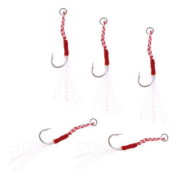 3-8pack 5pcs Carbon Steel Assist Hooks Fishing Jig Hooks Live Baits Hooks 011