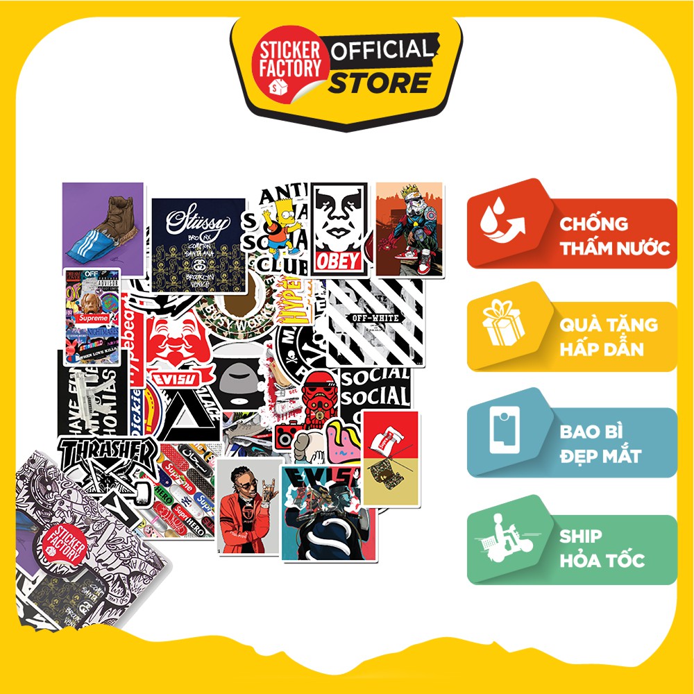 Hype Beast - Set 30 sticker hình dán