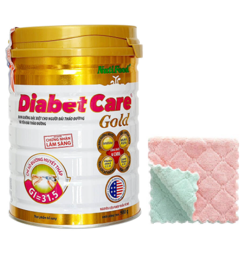 Combo 2 hộp sữa bột DIABETCARE GOLD hãng Nutifood giành cho người bị Đái tháo đường và tiền đái tháo đường-> Tặng ngay khăn lau đa năng