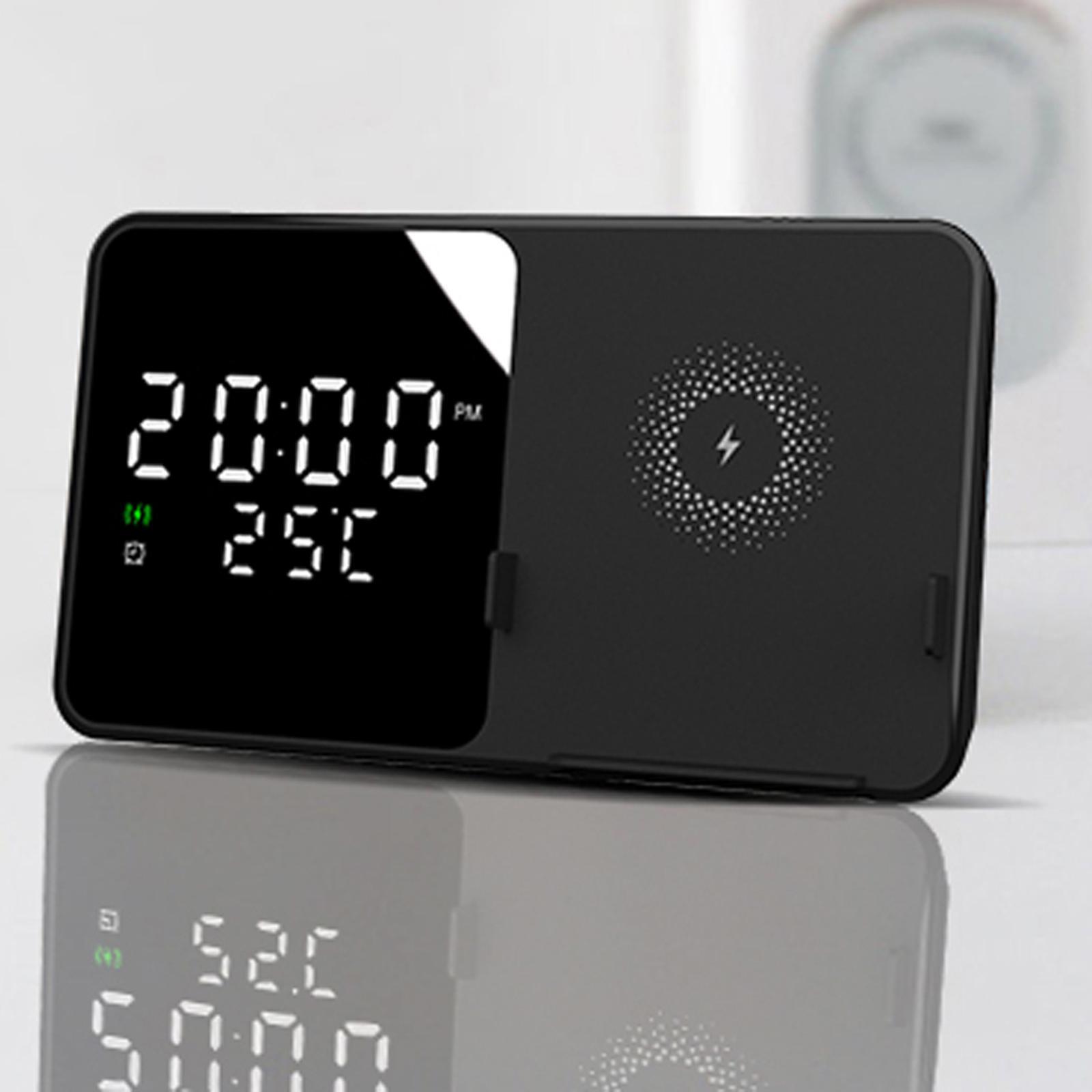 15W   Clock Charging Stand Black