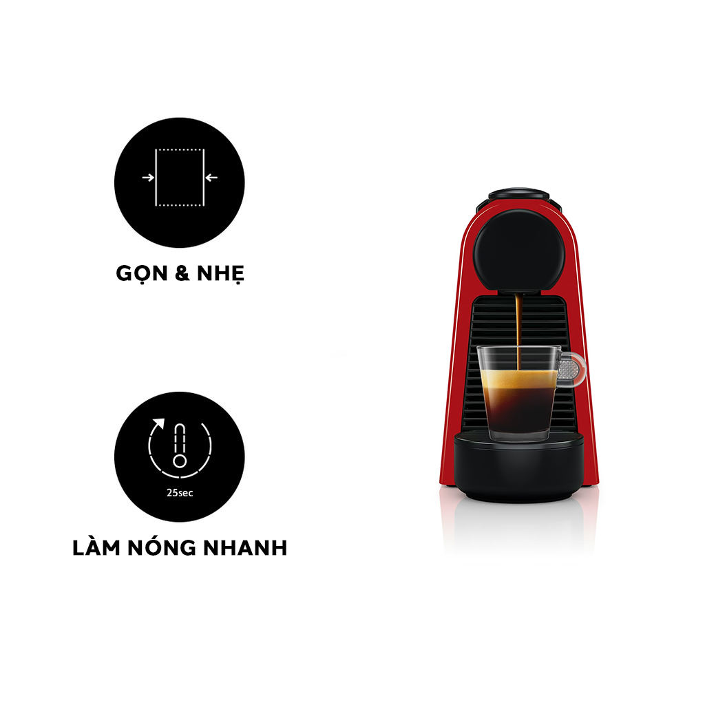 Máy pha cà phê Nespresso Essenza Mini Đỏ - Hàng chính hãng