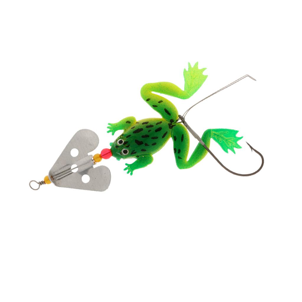 Soft Fishing Bait Frogs Lures Bionics Surface Lure for Bass Trout 12cm Green