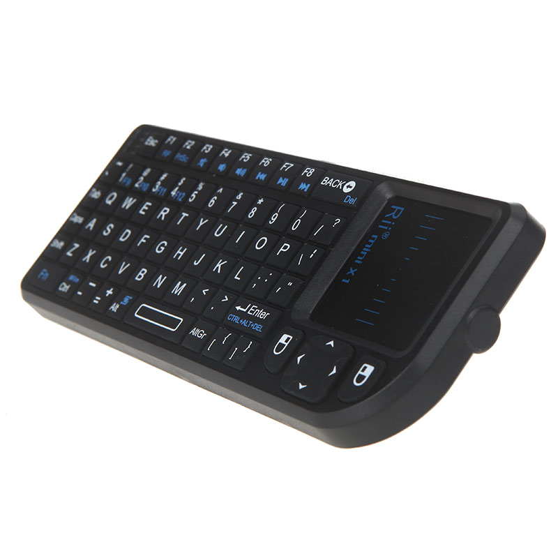 Bàn Phím Không Dây Rii Mini X1 Handheld 2.4g Cho PC Máy Tính Xách Tay TV Thông Minh, Màu Đen