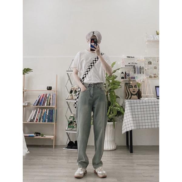 Quần baggy jeans ống rộng unisex ms836