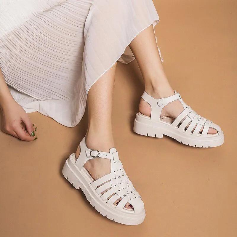 Sandal hè dây rọ độn đế 3cm siêu hot G058