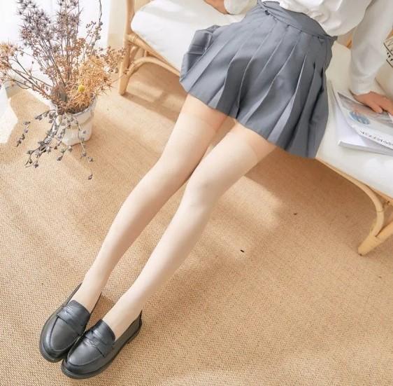 Tất, vớ mỏng cao qua đầu gối, tất nữ sinh, tất đùi học sinh nữ, phong cách, cá tính Cotton Women Cherry